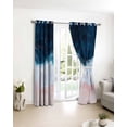 thumbnail image 3 of Navy Blue Pink Blackout Curtains for Bedroom/Living Room, Thermal Insulated Kitchen Curtains, Watercolor Abstract Art Landscape Grommet Darkening Window Treatment Drapes 42"x84"x2, 3 of 8