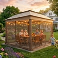 thumbnail image 3 of COOS BAY 11x11 Pop-Up Instant Gazebo Tent with Mosquito Netting Outdoor Canopy Shelter with 121 Square Feet of Shade, Beige, 3 of 10