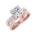 thumbnail image 4 of Praline - Split Double Band Round Diamond Ring with Side stones, 4 of 4