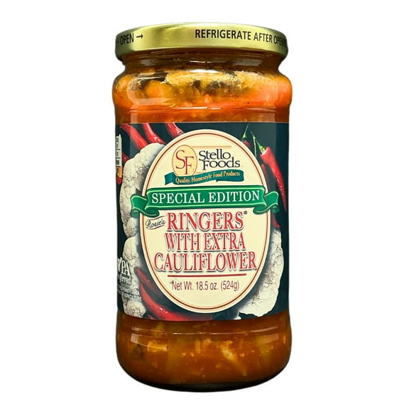 Stello Foods - Rosie's Special Edition Ringers with Extra Cauliflower 18.5 oz, Vegan, Vegetarian, Low Fat, No High Fructose Corn Syrup, Low Sodium