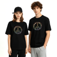 thumbnail image 2 of Peace Sign World Globe Image Vintage Graphic Tee for Men and Women, Outdoor Family Gift Cotton Short Sleeves T-Shirt, 2 of 5