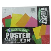 Norcom Inc 79885-12 11 in. X 14 in. Neon Poster Boards Assorted Colors 5 Count Pack Of 12