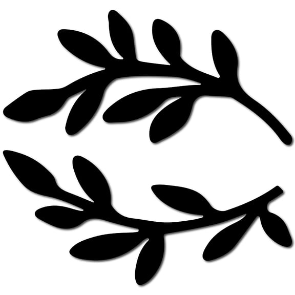 2Pcs Leaf Wooden Wall Art Decor Wood Sign Laser Cut Basswood Silhouette Decorative Hanging Sculpture Unfinished Olive Branch