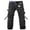Black, variant on LADIGASU Men's Solid Multi-Pocket Washed Overalls Outdoor Casual Pants Trousers