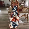 thumbnail image 1 of Dvkptbk Robe du 4 Juillet pour Femmes Drapeau Américain Sans Manches Robe Maxi Col en V Ample Robe d'Été - Soldes d'Été Liquidation, 1 of 5
