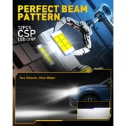 AUXITO 9005 LED Headlight Bulbs 6500K White, 700% Brighter HB3 9005 Headlight Bulbs , 120W 24000lm Per Set,700% Brighter, Pack of 2
