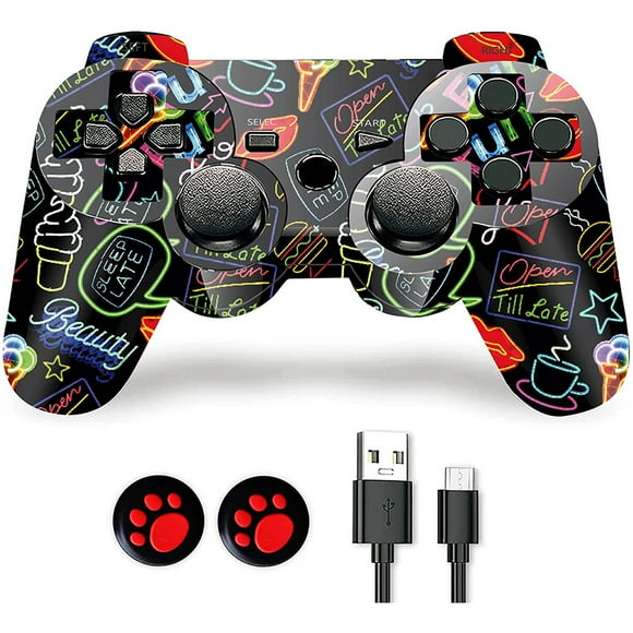 Wireless 2.4G Bluetooth Handle Controller for PS3 Dual Vibration Motor Long Battery Life Multi-Color Compatible with Multi-Platform