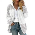 thumbnail image 3 of Baberdicy Lady Coat Autumn and Winter Loose Plush Multi Color Panel Hooded Coat for Women Plus Size Tops D, 3 of 5