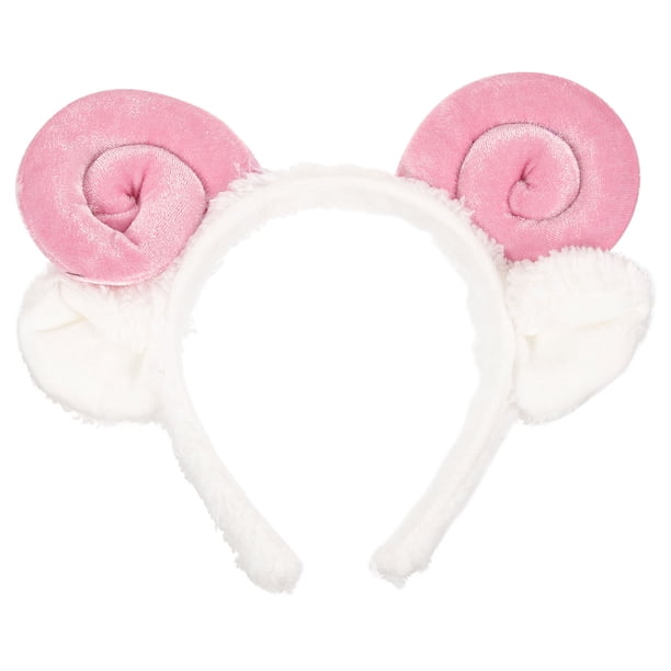 EeaseMX Shofar rosa Aros para el cabello Diadema decorativa Adorables Ovejas Cuerno Bandas para el cabello Orejas de oveja lindas Aros para la cabeza Favores de fiesta Suministros Decoraciones