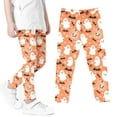 thumbnail image 4 of Odeerbi Toddler Girls Leggings Halloween Ghost Print Stretchy Tights Pants 3-8 Years Kids Soft Comfortable Ankle Length Printed Leggings Orange, 4 of 5