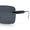 All Black, variant on Luxury Rimless Rectangle Metal Pyramid Stud Jewel Arm Metal Rim Sunglasses All Black
