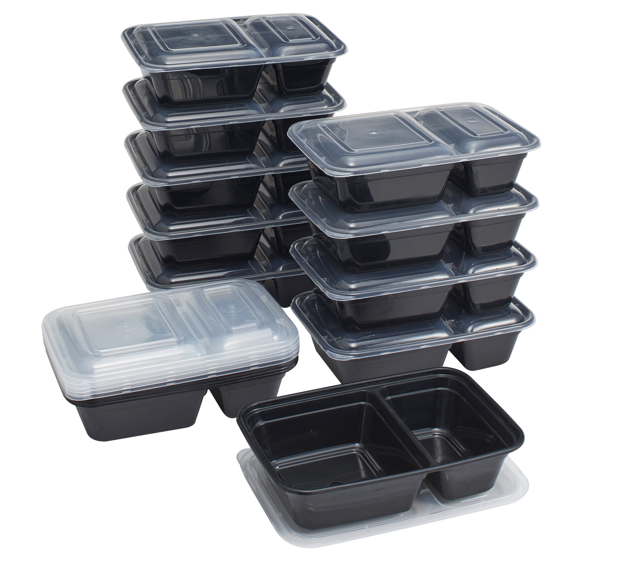 Mainstays 30 Piece 2-Compartment 3.8 Cup Meal Prep Food Storage Container