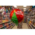 thumbnail image 3 of Merry Christmas Foil Balloons 3 Pack Red Green Xmas Tree Party Decor Balloons, 3 of 3