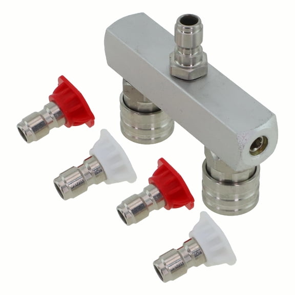 5000 PSI Dual Pressure Washer Nozzle Efficient Quick Connect for Versatile