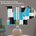 thumbnail image 2 of Light Blue Kitchen Curtains 36 Inch Length Black Grey White Window Curtains Over Sink Set of 2, Modern Short Tier Curtain for Kitchen, Abstract Geometric Art Small Kitchen Decor 26x36 Inch, 2 of 6