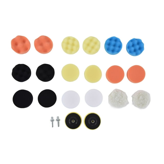 Kit de 22 almohadillas de pulido de ABS para coche, para encerar, lijar, sellar y esmaltar, 3 pulgadas