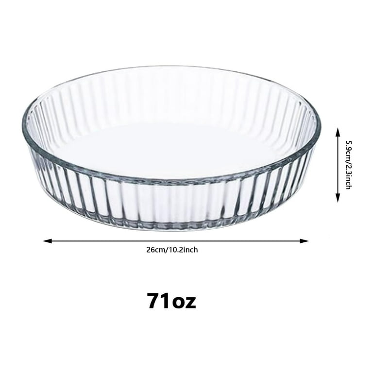 10 Inch Round Pie Plate Glass Pie Pan for Baking Deep Round Pie Plate Dish Great For Apple Pumpkin Holiday Pies Oven Safe Tray 1