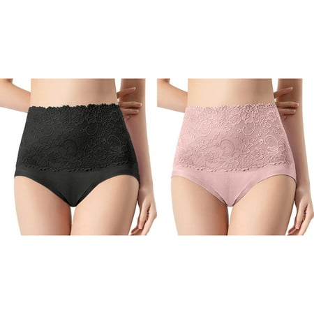2-Pack Plus Size High Waist Striped Tangas No Show Bikini Custom Thongs Women Underwear Panties Thong Underwear for Women Panties Dark Panties for Women Women S Underwear after Birth Belly Scrunch