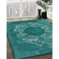 thumbnail image 3 of Ahgly Company Machine Washable Indoor Rectangle Industrial Modern Teal Green Area Rugs, 7' x 10', 3 of 7