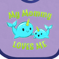 thumbnail image 4 of Inktastic My Mommy Loves Me Cute Narwhal Boys or Girls Baby Bib, 4 of 4