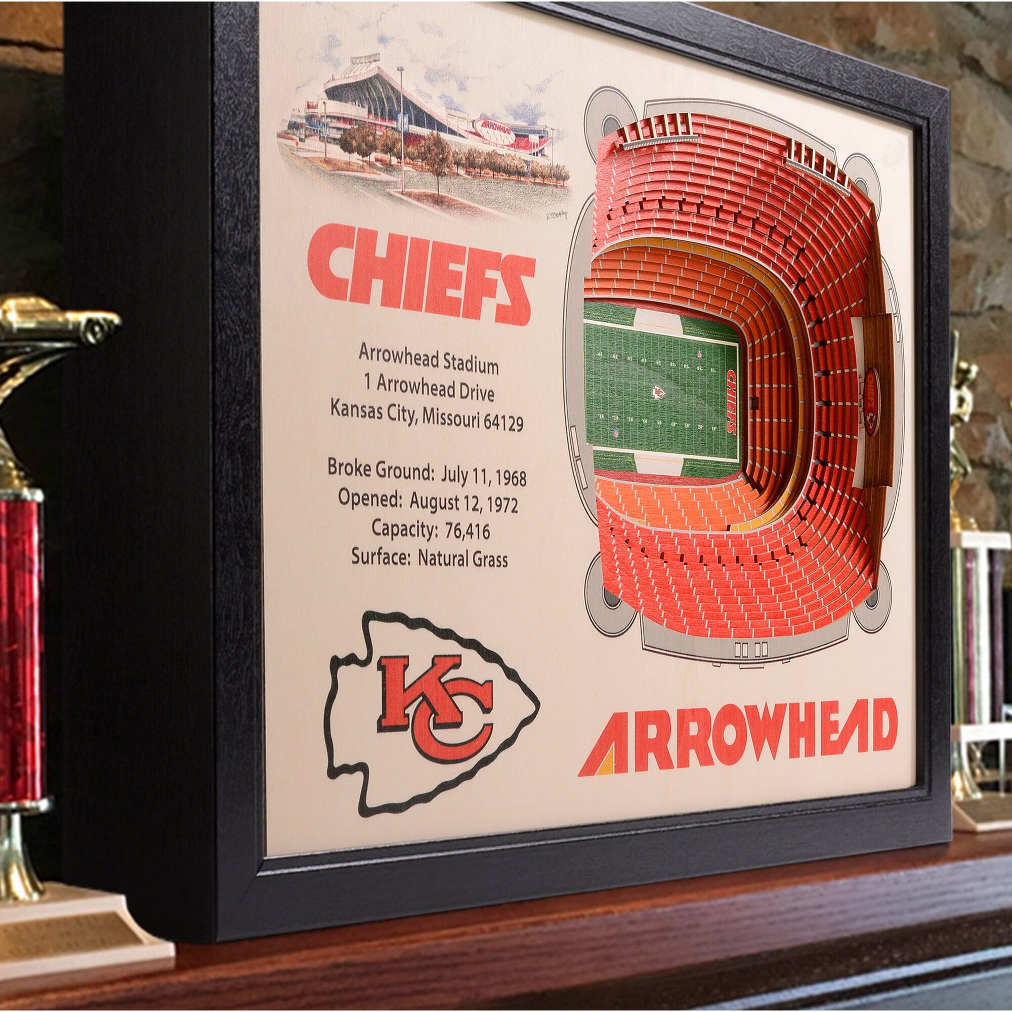 Kansas City Chiefs 25.5" x 19.5" Arrowhead Stadium Stadium Views Wall Art