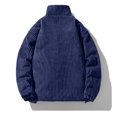 thumbnail image 5 of Quilted Jackets for Men Windproof Long Sleeve Turndown Collar Solid Color Casual Winter Fleece Windproof Comfortable Warm Jackets with Pockets, 5 of 8