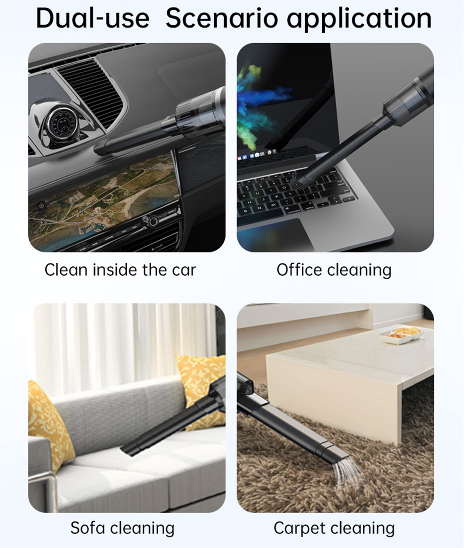 Foldable Car Vacuum Cleaner for Tesla Model 3 Y X S, 4-in-1 Cordless Handheld Vacuum,12000PA High Power, Tesla Mini Portable Car Vacuum with LED, Tesla Model Y 3 X S Accessories 2025-2017