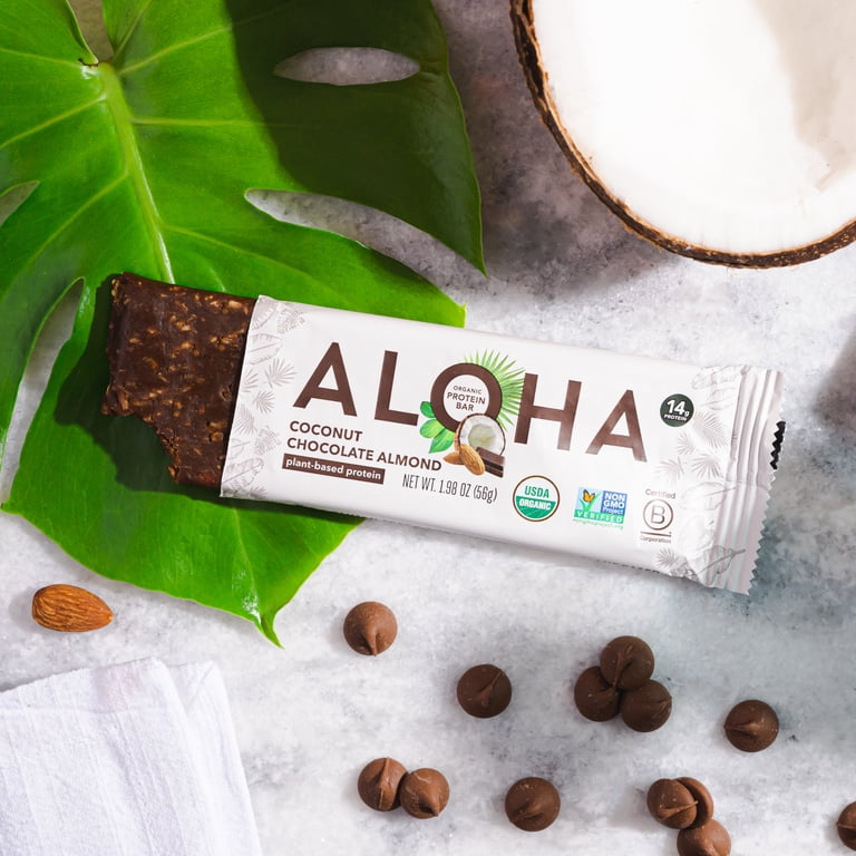 ALOHA Plant Based Coconut Chocolate Almond Protein Bar, 12ct