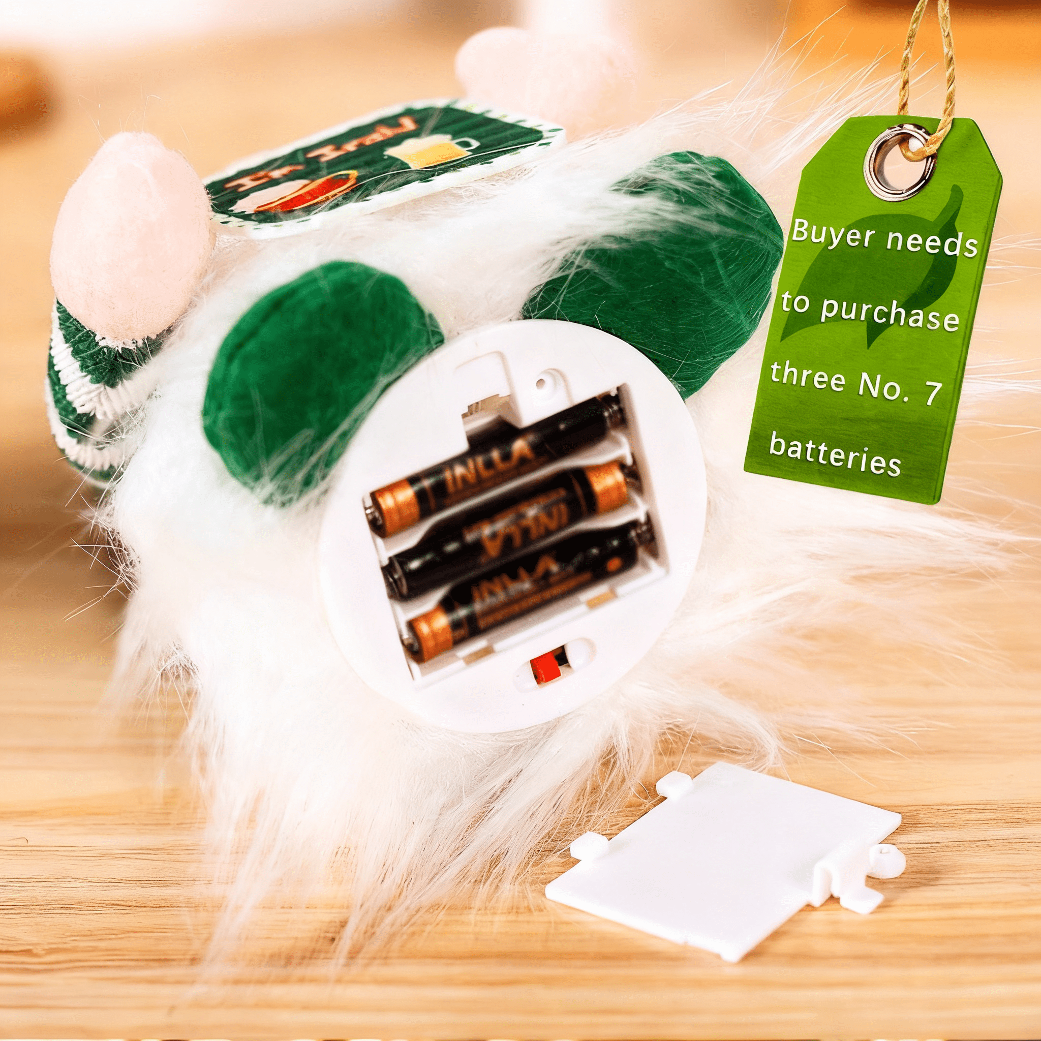 St Patrick's Day Gnome Plush with LED Lights Lucky Irish Guardian Decor