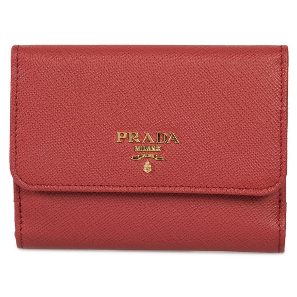 Prada saffiano shop flap wallet