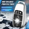 thumbnail image 5 of Key Fob Cover Compatible with Mercedes-Benz CLS CLK AMG GLC GLE GLS ML SL SLK A C E R S G Keychain Case Holder Protector,B-Sliver, 5 of 6