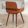 thumbnail image 4 of FOWEOAIU Modern Dining Chairs,Leather Upholstered Walnut Wood Kitchen Dining , Orange (Set of 2) ﻿, 4 of 11