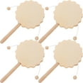 thumbnail image 2 of 4Pcs Kids DIY Painted Rattle Drum Models Wooden Toy for Graffiti, 2 of 9