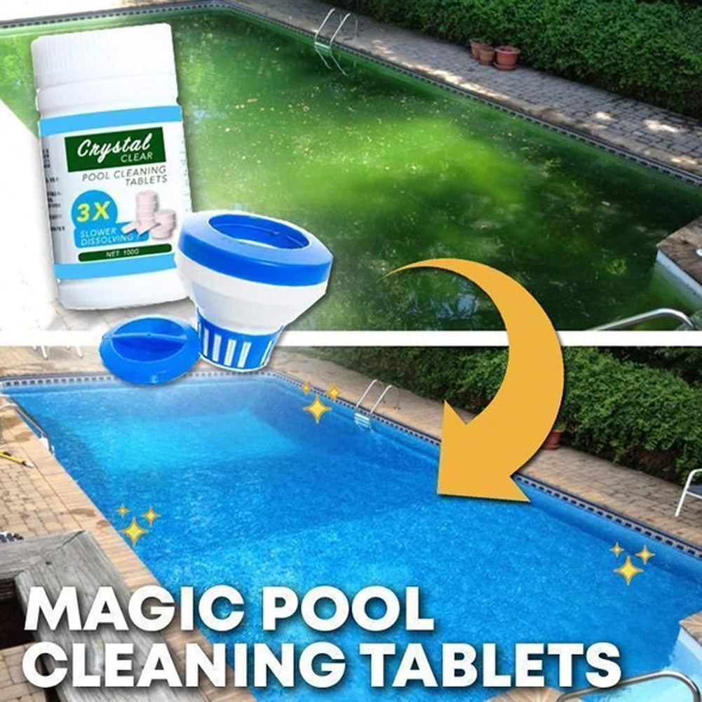 100g comprimés piscine nettoyage tablette flottant chlore spa distributeur  chimique tw