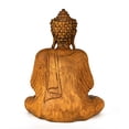 thumbnail image 5 of Wooden Serene Sitting Buddha "Anjali Mudra" Statue Handmade Meditating Sculpture Figurine Home Decor Accent Handcrafted Art Modern Oriental Decor Size: 12" tall x 10" wide x 5" deep, 5 of 5