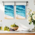thumbnail image 3 of Teal Blue Beach Coastal Kitchen Towels Set of 3, Summer Nautical Seaside Ocean Ombre Absorbent Dish Towels for Kitchen, Microfiber Hand Towel, Quick Drying Tea Towel for Cleaning Dishcloths, 3 of 7