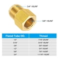 thumbnail image 5 of Uxcell 2Pcs 3/8" Flare Female x 1/2" Flare Male Brass Flare Pipe Fitting with Flare Nut, 5 of 7