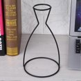 thumbnail image 2 of Creative Shapes Black Metal Flower Vase Frame Plant Holder Cafe Home Decor (A), 2 of 4
