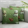 thumbnail image 3 of Christmas Body Pillow Cover, Polar Bears in Sweaters Funny Animal Lover Theme Winter Elements, Soft Comfortable Zippered Side Sleeper Pillow Case,, Vermilion Apple Green, 3 of 5