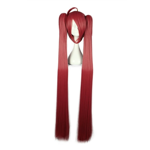 Unique Bargains Wigs for Women 51" Red Brown Wigs with Wig Cap