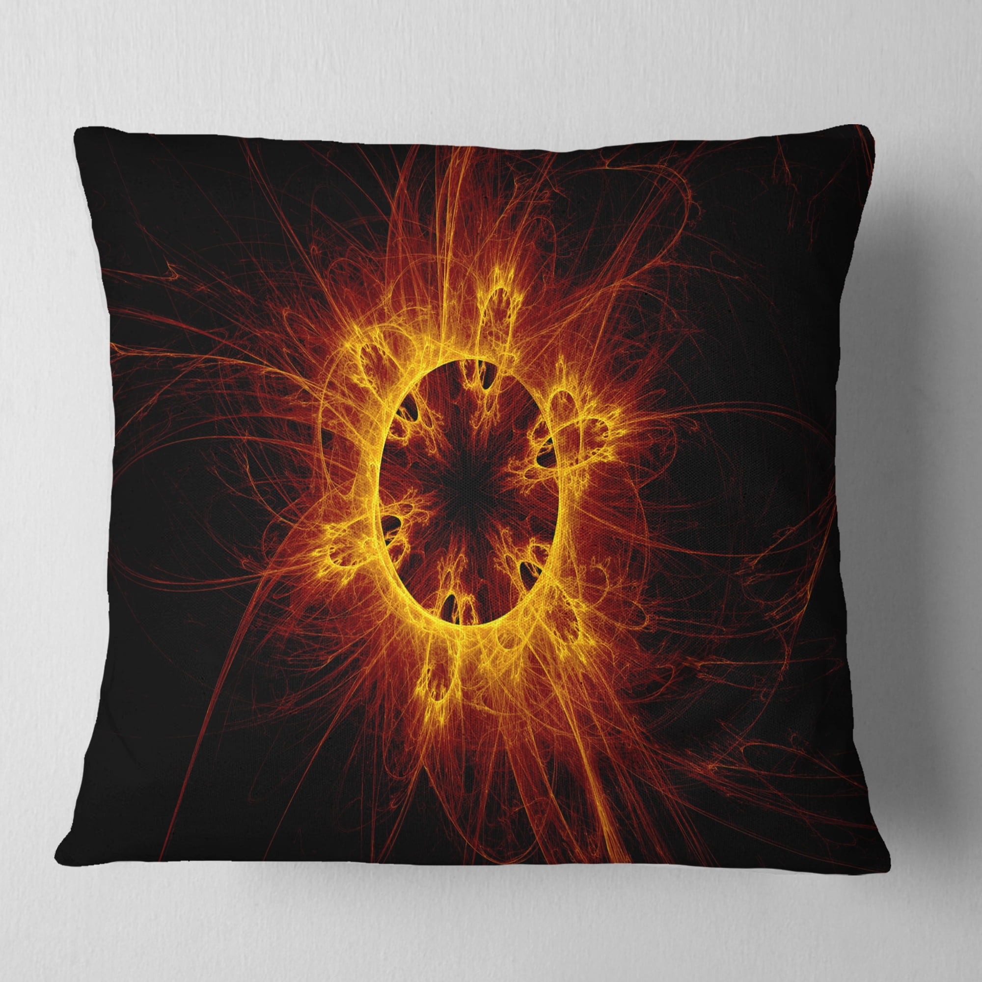 Designart Solar Eclipse Digital Illustration - Abstract Throw Pillow - 18x18