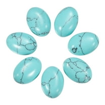 Uxcell Turquoise Flat Oval Stone 14mm x 10mm Flat Back Crystal Stone Beads 7 Pack