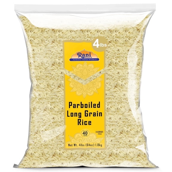 Rani Parboiled Long Grain Rice 64oz (4lbs) 1.81kg Bulk ~ All Natural | Gluten Friendly | Vegan | Non-GMO | Kosher