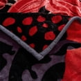 thumbnail image 5 of MERRY HOME Full/Queen Size Fleece Blanket For Bed, A & B Patterns Soft Warm Floral Blanket, Microfiber Plush Middle Weight Bed Blanket For All Season, Black Background Red Rose/Lily, 5LB, 75"x87", 5 of 8