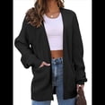 thumbnail image 1 of Cárdigan Extragrande de Punto Suave para Mujer con Bolsillos Negro XXL, 1 of 6