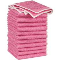 REGALWOVEN 12 Pack Kitchen Dish Cloths Soft Absorbent Dish Towels Pink 7" x 9"