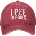 thumbnail image 2 of Vintage Baseball Cap for Men Women I Pee in Pools Funny Quote Saying Cotton Dad Hat Adjustable Trucker Hat Black, 2 of 7