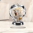 thumbnail image 4 of Acrylic Rose Heart Statue, Oimcto Desk Decorative Figurine, Heart Sculpture for Home Table, Shelf or Bookcase, Shiny Reflective Finish, Carefully Crafted, Great Gift for Friend or Family, Red, 4 of 9