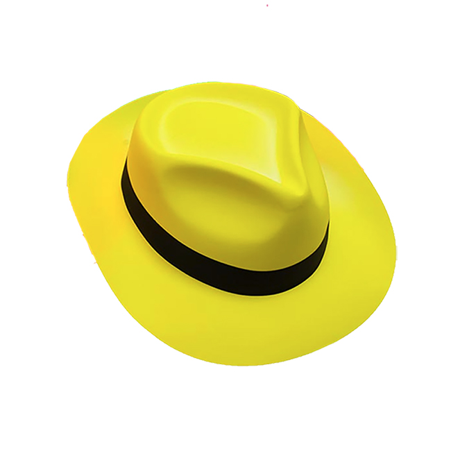 Plastic Yellow Fedora Hat Dick Tracy 