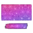 thumbnail image 2 of Bingfone Pink Purple Glitter Large Gaming Mouse Pad,Extended Desk Mousepad With Stitched Edges,Non-Slip Base,Water Resist Keyboard Pad For Gamer, Office & Home, 29.5 X 16 In, 2 of 9